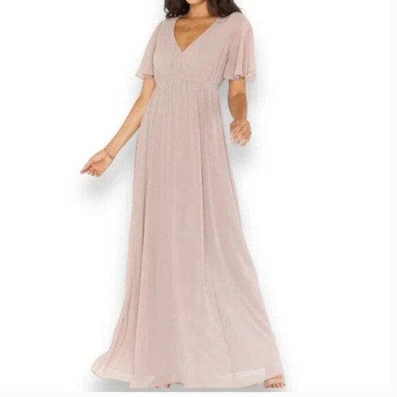 NWT Plus Size Show Me Your MuMu Emily Empire Maxi Dress in Soft Beige- S…​ - Picture 1 of 4